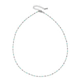 Colorful Bead Necklace Glass Bead Jewelry Stainless Steel Chain