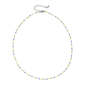 Colorful Bead Necklace Glass Bead Jewelry Stainless Steel Chain