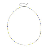 Colorful Bead Necklace Glass Bead Jewelry Stainless Steel Chain