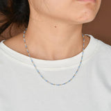 Colorful Bead Necklace Glass Bead Jewelry Stainless Steel Chain