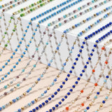 Colorful Bead Necklace Glass Bead Jewelry Stainless Steel Chain