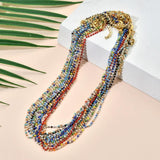 Colorful Bead Necklace Glass Bead Jewelry Stainless Steel Chain