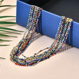 Colorful Bead Necklace Glass Bead Jewelry Stainless Steel Chain
