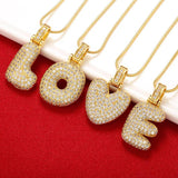 Crystal Brass Letter Necklace VL34