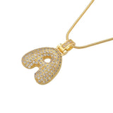 Crystal Brass Letter Necklace VL34