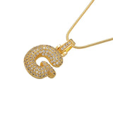 Crystal Brass Letter Necklace VL34