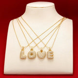 Crystal Brass Letter Necklace VL34