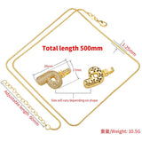 Crystal Brass Letter Necklace VL34