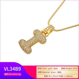 Crystal Brass Letter Necklace VL34