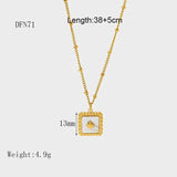 14K Plated Stainless Steel Fritillary Heart Square Star Necklace
