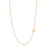 Dainty CZ Initial Pendant Necklace 18k Plated Choker Jewelry