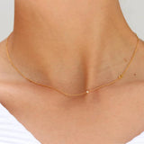 Dainty CZ Initial Pendant Necklace 18k Plated Choker Jewelry