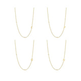 Dainty CZ Initial Pendant Necklace 18k Plated Choker Jewelry