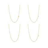 Dainty CZ Initial Pendant Necklace 18k Plated Choker Jewelry