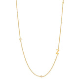 Dainty CZ Initial Pendant Necklace 18k Plated Choker Jewelry