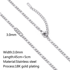 5Pcs Stainless Steel Chains 45+5cm DIY Necklace Lobster Clasp