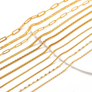 5Pcs Stainless Steel Chains 45+5cm DIY Necklace Lobster Clasp