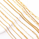 5Pcs Stainless Steel Chains 45+5cm DIY Necklace Lobster Clasp