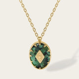 YACHAN Stainless Steel Chains Necklace Turquoise Natural Stone Pendant