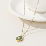 YACHAN Stainless Steel Chains Necklace Turquoise Natural Stone Pendant