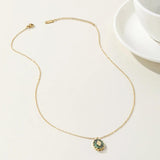 YACHAN Stainless Steel Chains Necklace Turquoise Natural Stone Pendant
