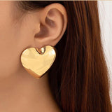 Metal Silver Heart Earrings for Women