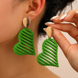 Metal Silver Heart Earrings for Women