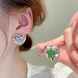 Metal Silver Heart Earrings for Women