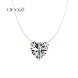 Zircon Heart Shape Necklace Transparent Line Choker Bridal Jewelry