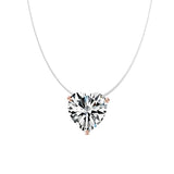 Zircon Heart Shape Necklace Transparent Line Choker Bridal Jewelry