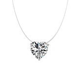 Zircon Heart Shape Necklace Transparent Line Choker Bridal Jewelry