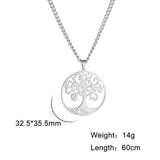 Vintage Tree of Life Necklace Stainless Steel Choker Pendant Jewelry