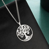 Vintage Tree of Life Necklace Stainless Steel Choker Pendant Jewelry