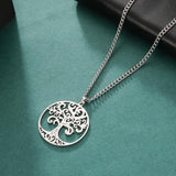 Vintage Tree of Life Necklace Stainless Steel Choker Pendant Jewelry