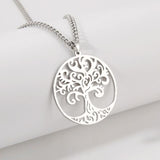 Vintage Tree of Life Necklace Stainless Steel Choker Pendant Jewelry