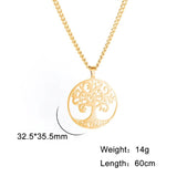 Vintage Tree of Life Necklace Stainless Steel Choker Pendant Jewelry