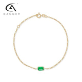 925 Silver Emerald Diamond Bracelet for Women