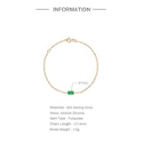 925 Silver Emerald Diamond Bracelet for Women