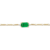 925 Silver Emerald Diamond Bracelet for Women