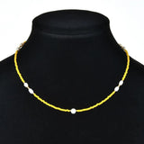 Glass Crystal Freshwater Pearl Necklace for Women