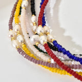 Glass Crystal Freshwater Pearl Necklace for Women