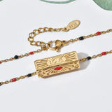 Boho Enamel Evil Eye Necklace for Women