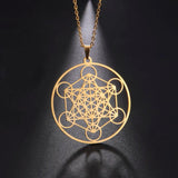 Metatron Cube Necklace Stainless Steel Pendant Spiritual Jewelry
