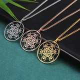 Metatron Cube Necklace Stainless Steel Pendant Spiritual Jewelry
