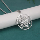 Metatron Cube Necklace Stainless Steel Pendant Spiritual Jewelry