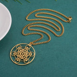 Metatron Cube Necklace Stainless Steel Pendant Spiritual Jewelry