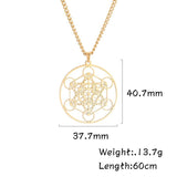 Metatron Cube Necklace Stainless Steel Pendant Spiritual Jewelry