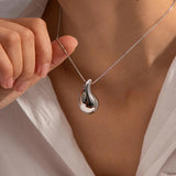 Stainless Steel Water Droplet Necklace Waterproof Pendant