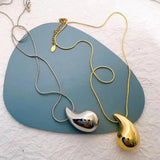 Stainless Steel Water Droplet Necklace Waterproof Pendant