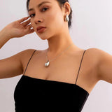 Stainless Steel Water Droplet Necklace Waterproof Pendant
